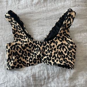 Montce leopard print swim top size medium